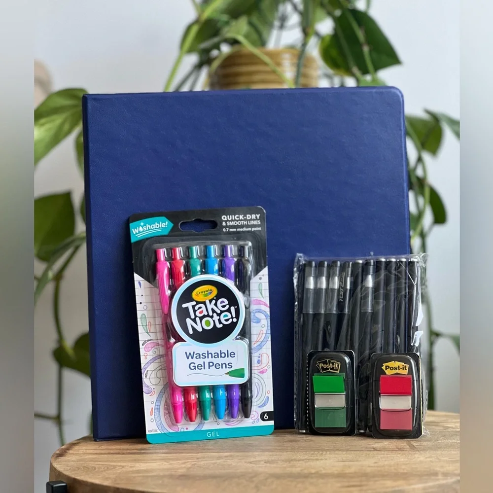 Back to School Bundle 2” Binder and 2 Pack Gel Pens Set